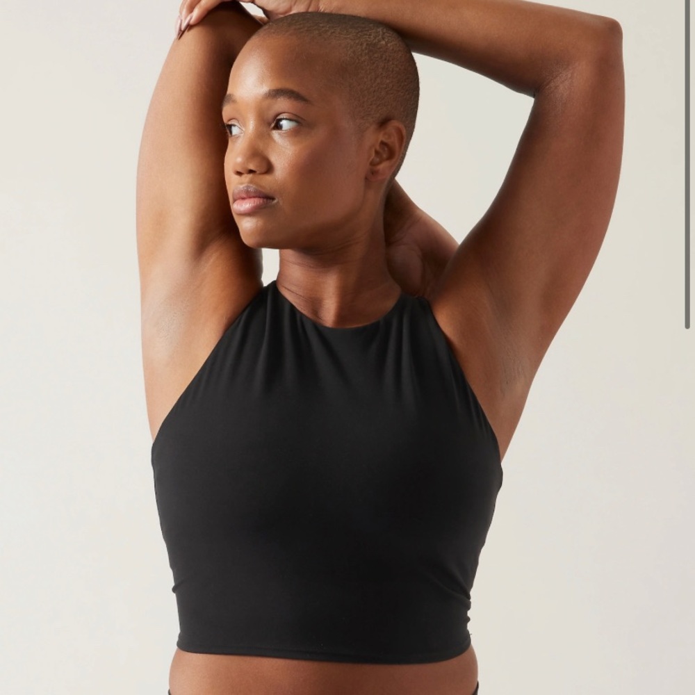 Conscious Crop Athleta Support Top/Bra, black size Medium DD